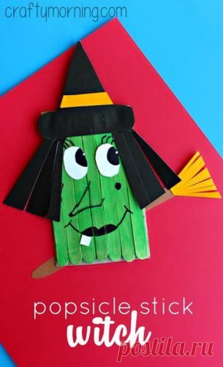 Make a Funny Witch Craft Using Popsicle Sticks
