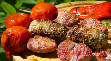 Люля-кебаб в кунжутовой панировке на углях — Вкусные рецепты