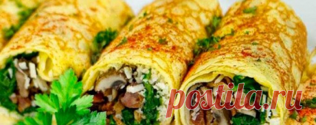 Постные блинчики с шампиньонами | Кулинарный портал