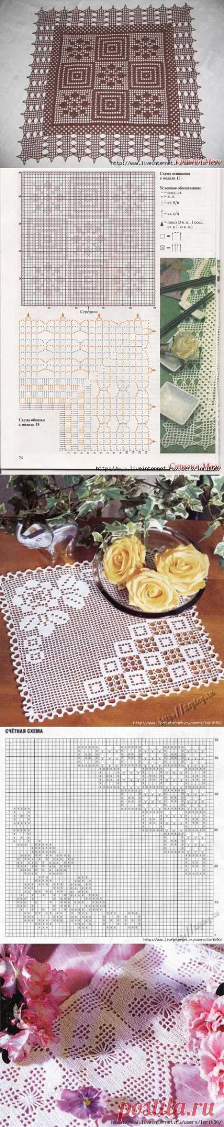 Салфетки - схемы - филе!!!!