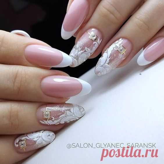 Свадебный маникюр — нежный белый. Дизайн ногтей — 82 идеи с фото