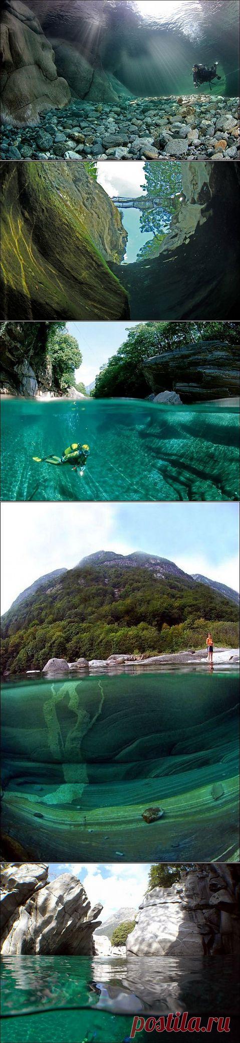 (+1) - Невероятно чистая вода реки Верзаска. Швейцария | ТУРИЗМ И ОТДЫХ