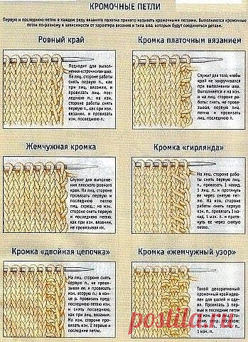 Вывязываем красивые кромочные петли