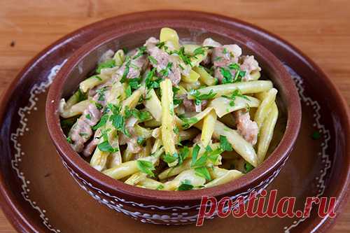 Чулама из стручковой фасоли в белом соусе - Блюда из овощей