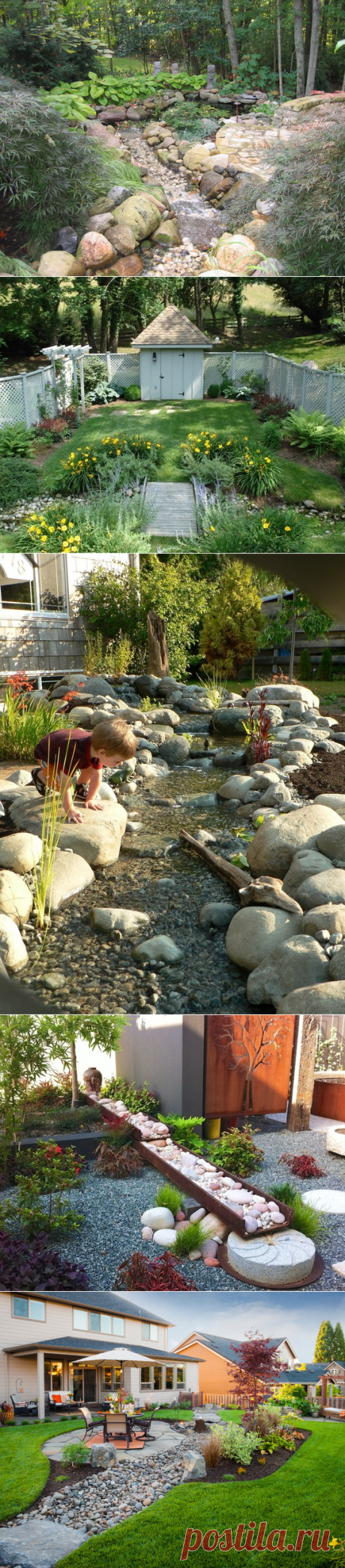 Идея дизайна Dry Creek Beds Landscaping Дизайн интерьера, фото, декор и идеи для дома