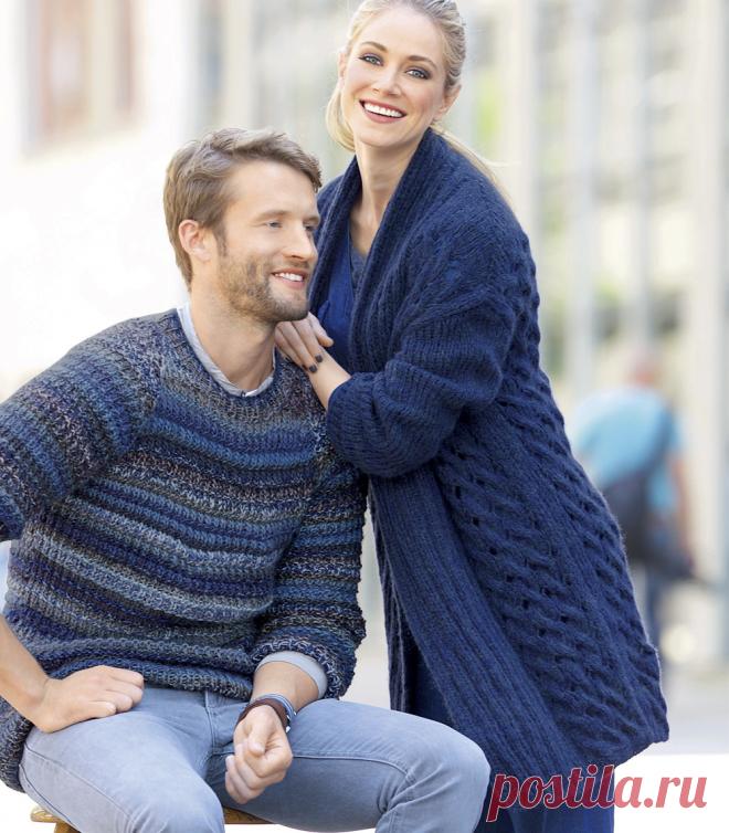 Кардиган с ажурными «косами» - схема вязания спицами. Вяжем Кардиганы на Verena.ru