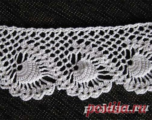 Кайма с ананасами крючком