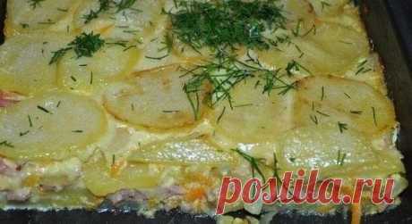 Картофельная запеканка с ветчиной и сыром