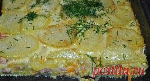 Картофельная запеканка с ветчиной и сыром