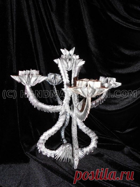 Канделябр, Подсвечник - Модульное оригами, 3D origami, Схема сборки, Пошаговые фото :: Блог Лики: Своими руками