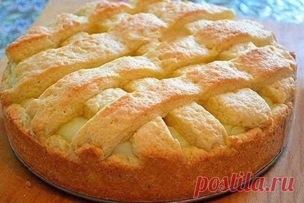 ВКУСНЕЙШИЙ Яблочный пирог с НЕЖНЕЙШИМ заварным кремом Тесто: 1 яйцо