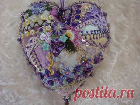 Сочетание техники «крейзи квилт» и вышивки в потрясающих работах мастеров - Ярмарка Мастеров - ручная работа, handmade