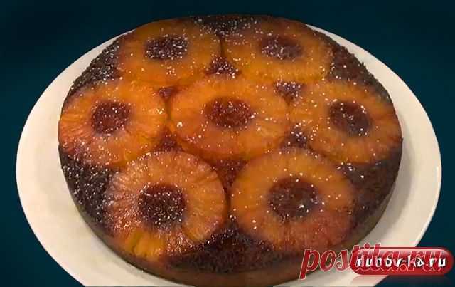 Быстрый пирог с ананасами и карамелью