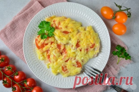 Запеченные куриные отбивные с помидорами и сыром — Мой садочек