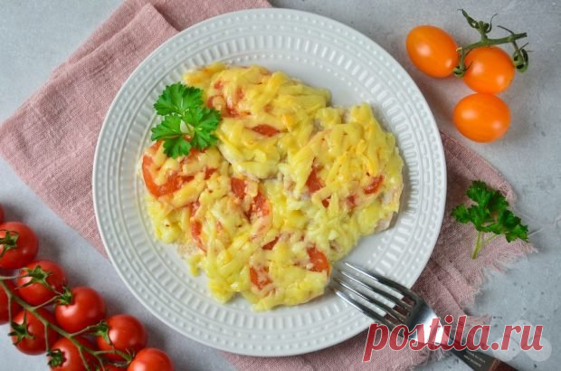 Запеченные куриные отбивные с помидорами и сыром — Мой садочек