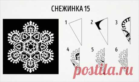 Схемы бумажных снежинок