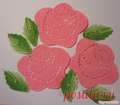 Красивые розы крючком (схемы