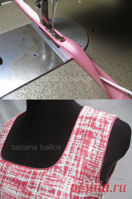 Tatianologia: Обработка горловины с использованием декоративного канта.