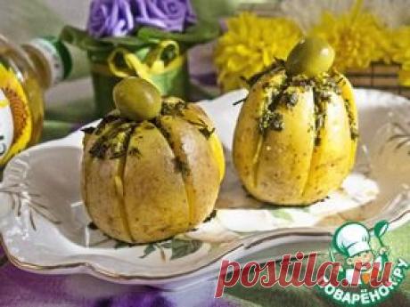 Картофельная "лилия", запеченная с зеленым соусом - кулинарный рецепт