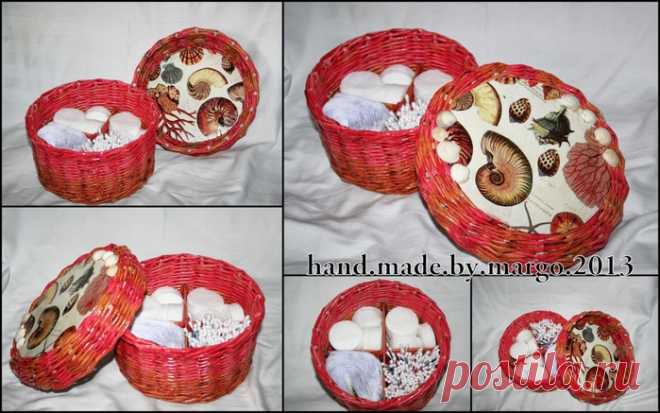 Круглая корзинка с перегородкой. Мастер-класс