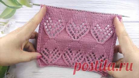 Интересный узор спицами в копилочку .