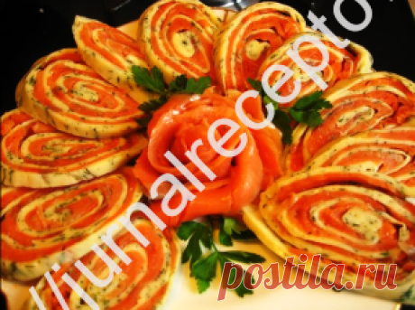 Сырно - рыбный рулет