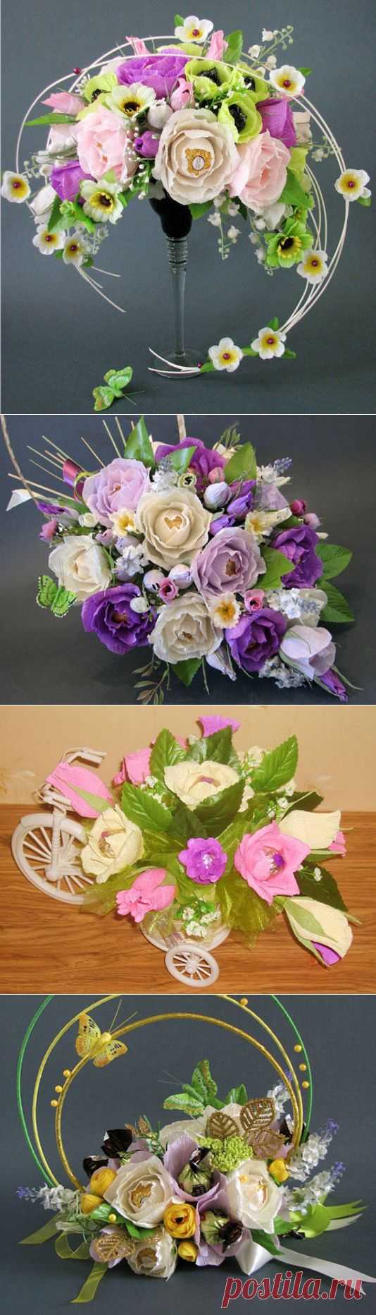 Букеты из конфет: 130 фото - самые лучшие фото букетов из конфет