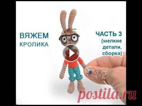 Кролик из "Винни Пуха" крючком. Мастер-класс 3 от Каревой Светланы В этом видео я покажу, как вязать ушки, глазки, хвостик Кролику, сшивать детали, оформлять прическу и мордочку, а также создать очки. Мастер-класс для...