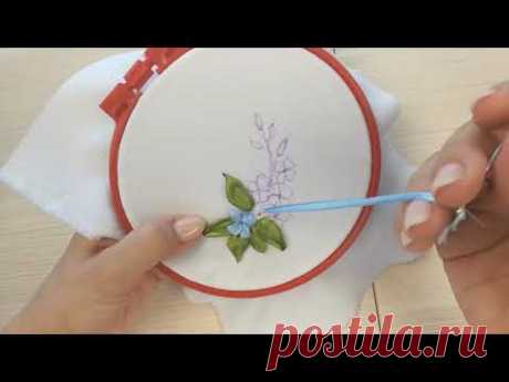 Вышивка незабудок. День 3. Тонкости вышивки лепестков