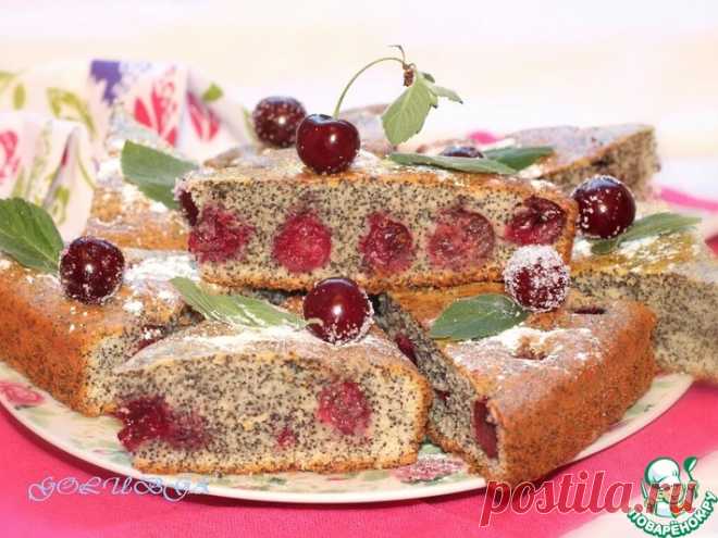 Маковый пирог с вишней Кулинарный рецепт(***)