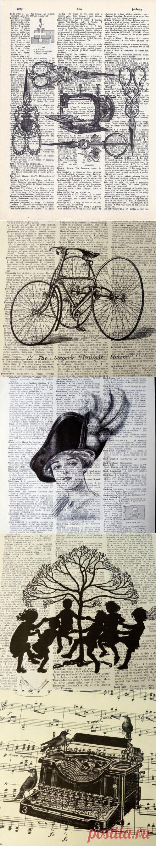 Винтажный принт на книжных и нотных листах от Unseen Curios