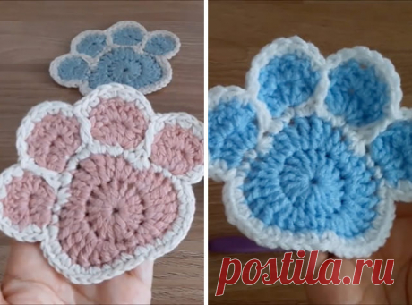 Crochet Paw Coaster You Can Make Easily | CrochetBeja