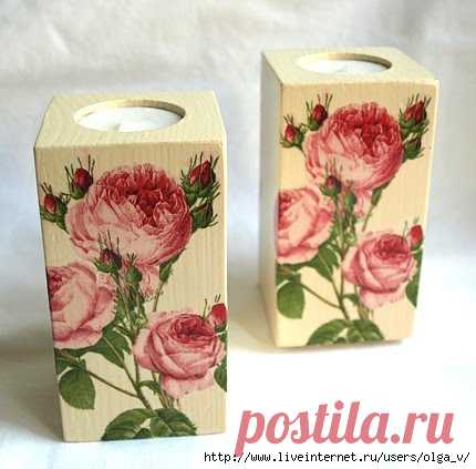 Подсвечники с розами. МК.