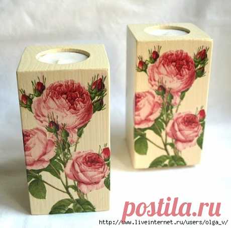 Подсвечники с розами. МК.