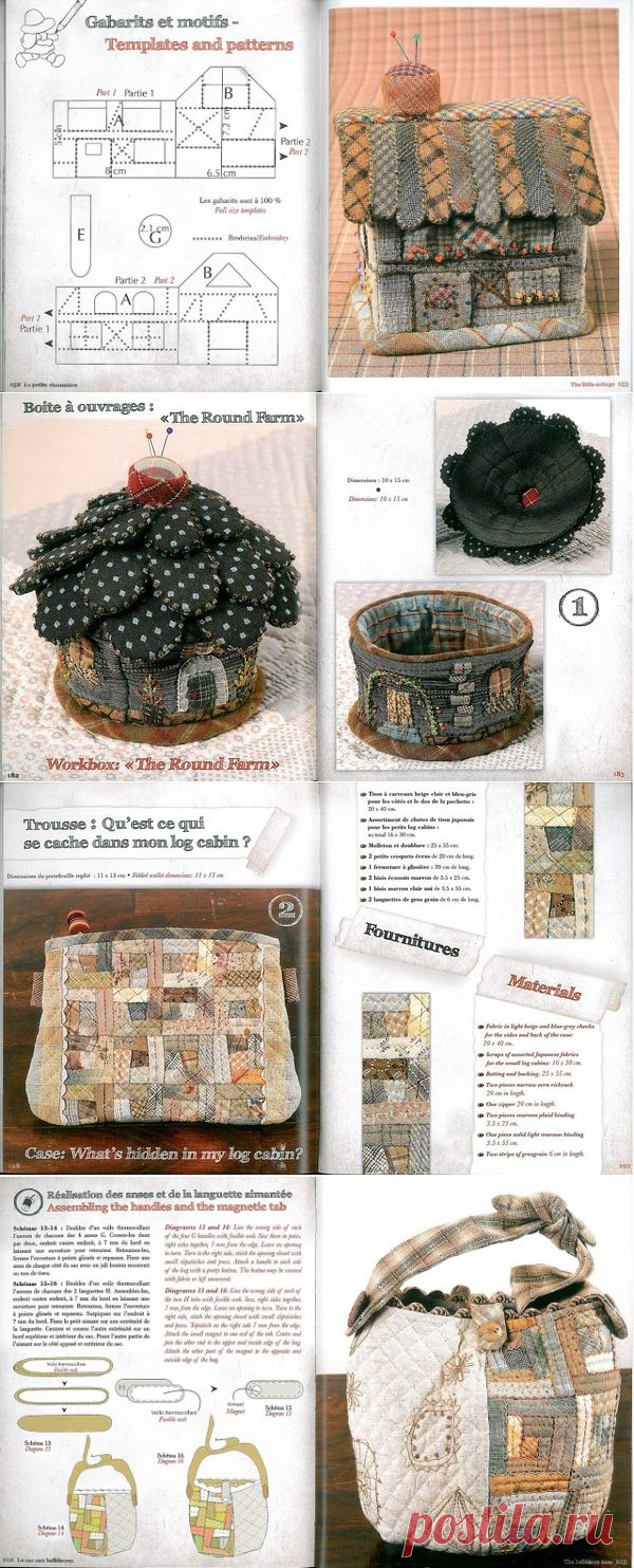 Сумки и косметички, выкройки, аппликации. Bags, cosmetic patchwork. My Dream Quilts ~ HandMadiya.com