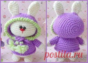 Вязание амигуруми. Модный заяц в капюшоне. Как вязать