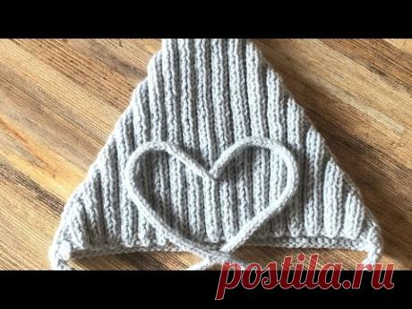 Эльф. Шапочка для новорожденного спицами мастер-класс часть 1. Alize Happy Baby Soft