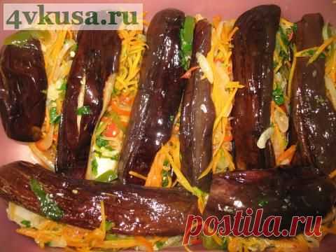 Баклажаны фаршированные овощами. | 4vkusa.ru