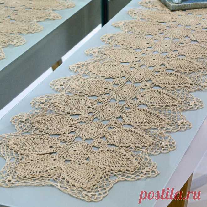 Бежевая салфетка крючком. Выкройка и схемы – Paradosik Handmade - вязание для начинающих и профессионалов