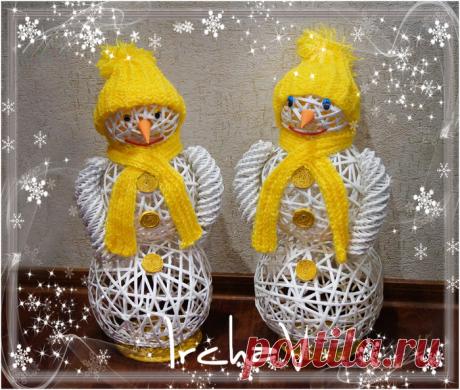 Плетение из газет, Снеговики (мои работы)