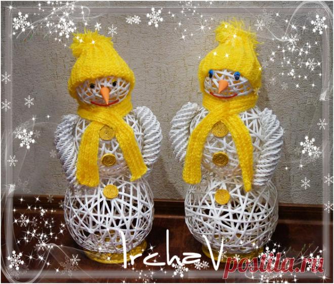 Плетение из газет, Снеговики (мои работы)