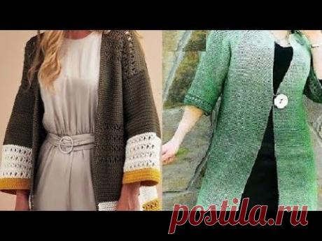 Вяжем крючком кардиган со схемами для женщин - Crochet cardigan with patterns for women