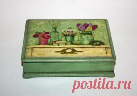 Шкатулка в зеленых тонах - Ярмарка Мастеров - ручная работа, handmade