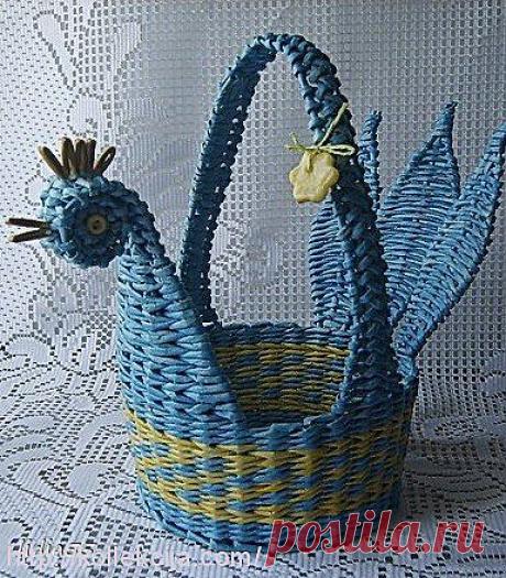 Корзинка из бумаги своими руками. Автор Лидия Шульпенкова. | Своими руками