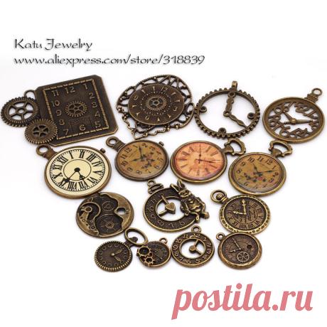 кулон ювелирные изделия Picture - More Detailed Picture about Antique Metal Zinc Alloy Mixed Clock Charms Pendant for Jewelry Making Diy Decorative Clock Charms 15Pcs/lot C8498 Picture in Charms from Yiwu Katu Jewelry Co.,Ltd store | Aliexpress.com | Alibaba Group