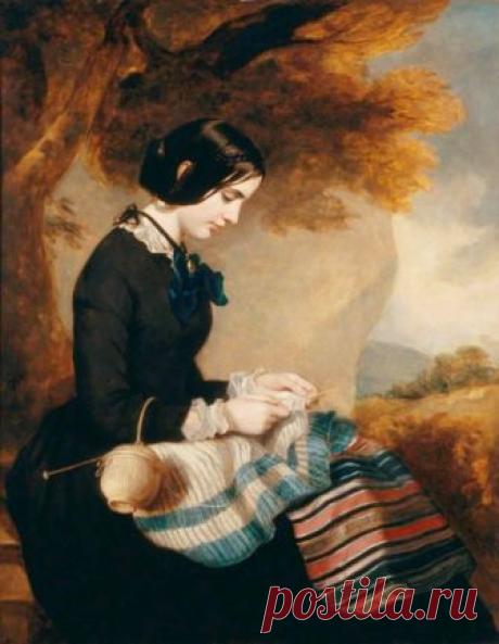 mary-isabella-grant-knitting-a-shawl-francis-grant-scottish-painter.jpg (500×644)