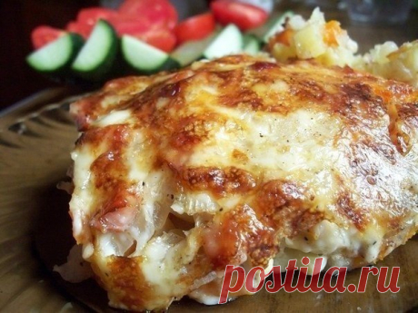 Сытный и вкусный ужин - картофель с ветчиной под сыром.   &gt;&gt;&gt;&gt;&gt;&gt;&gt;