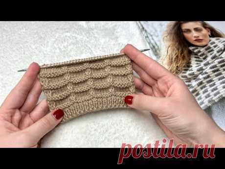 ВЯЖЕТСЯ С ЗАКРЫТЫМИ ГЛАЗАМИ! Рельефный узор спицами для кардигана и джемпера