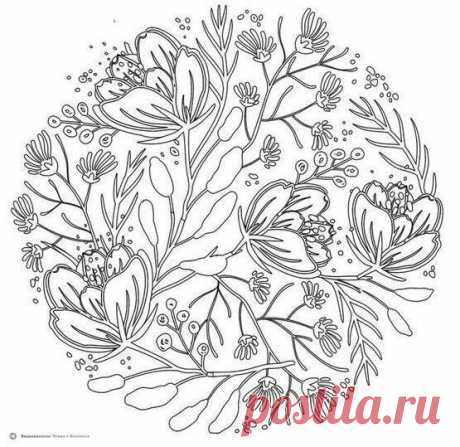 🦋🌶 Эскизы для цветочной вышивки