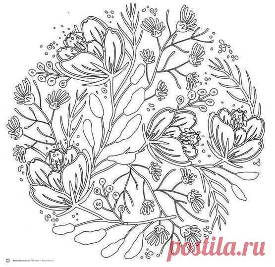 🦋🌶 Эскизы для цветочной вышивки